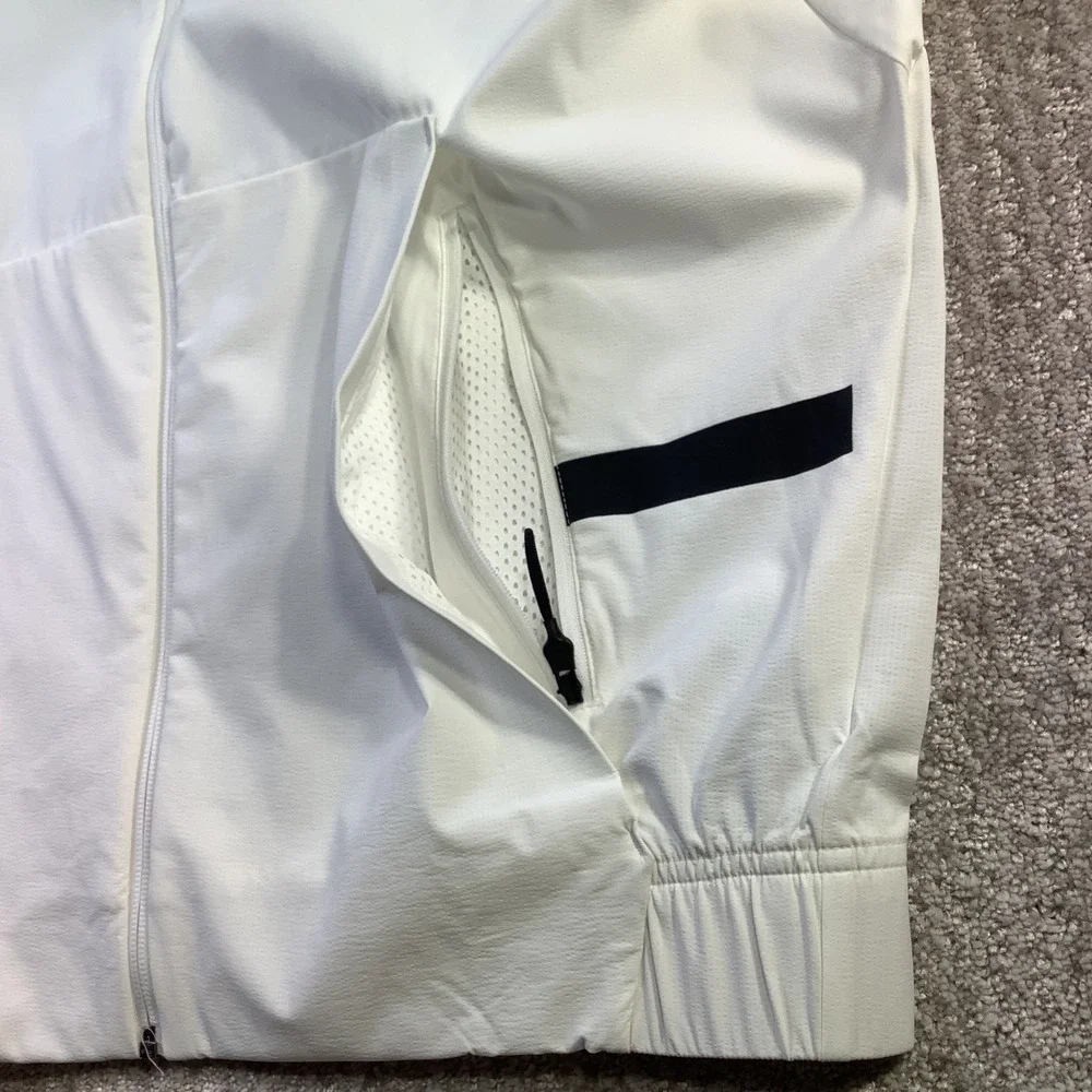 Adidas Z.N.E. Woven Track Top Mens White Black Full Zip Jacket‎ Size M NWT